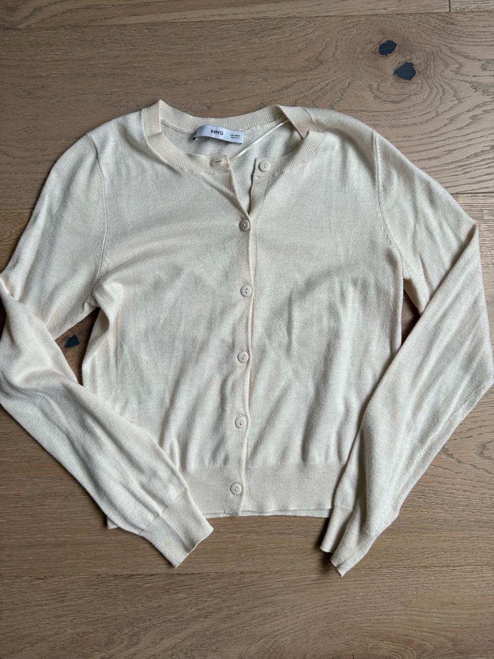 Mango Button-Up Cardigan  Cream S